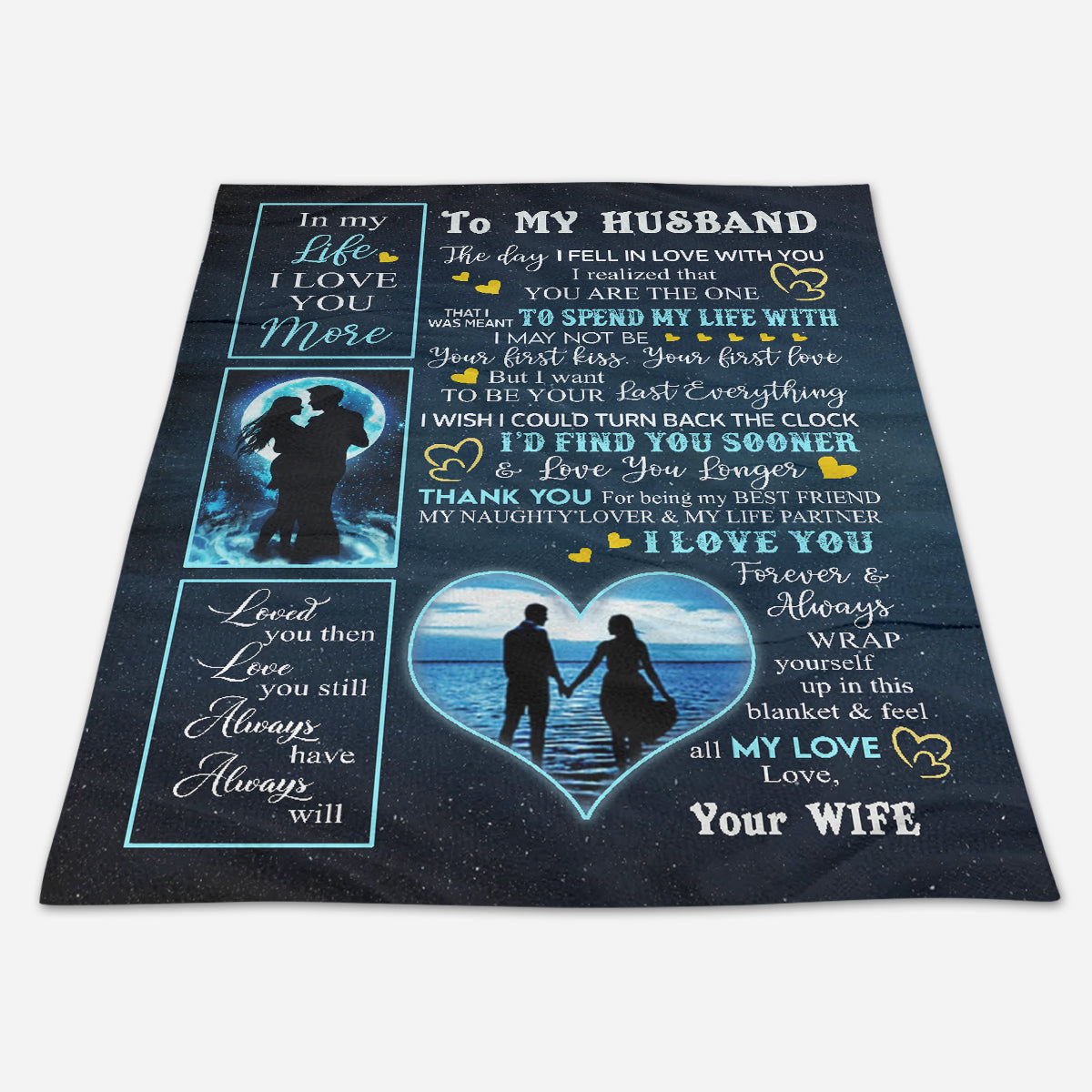 Best Valentine Gift For Husband, I My Life I Love You More Blanket Gift for Husband From Wife Birthday Gift Home Decor Bedding Couch Sofa Soft and Comfy Cozy 1673669631538.jpg