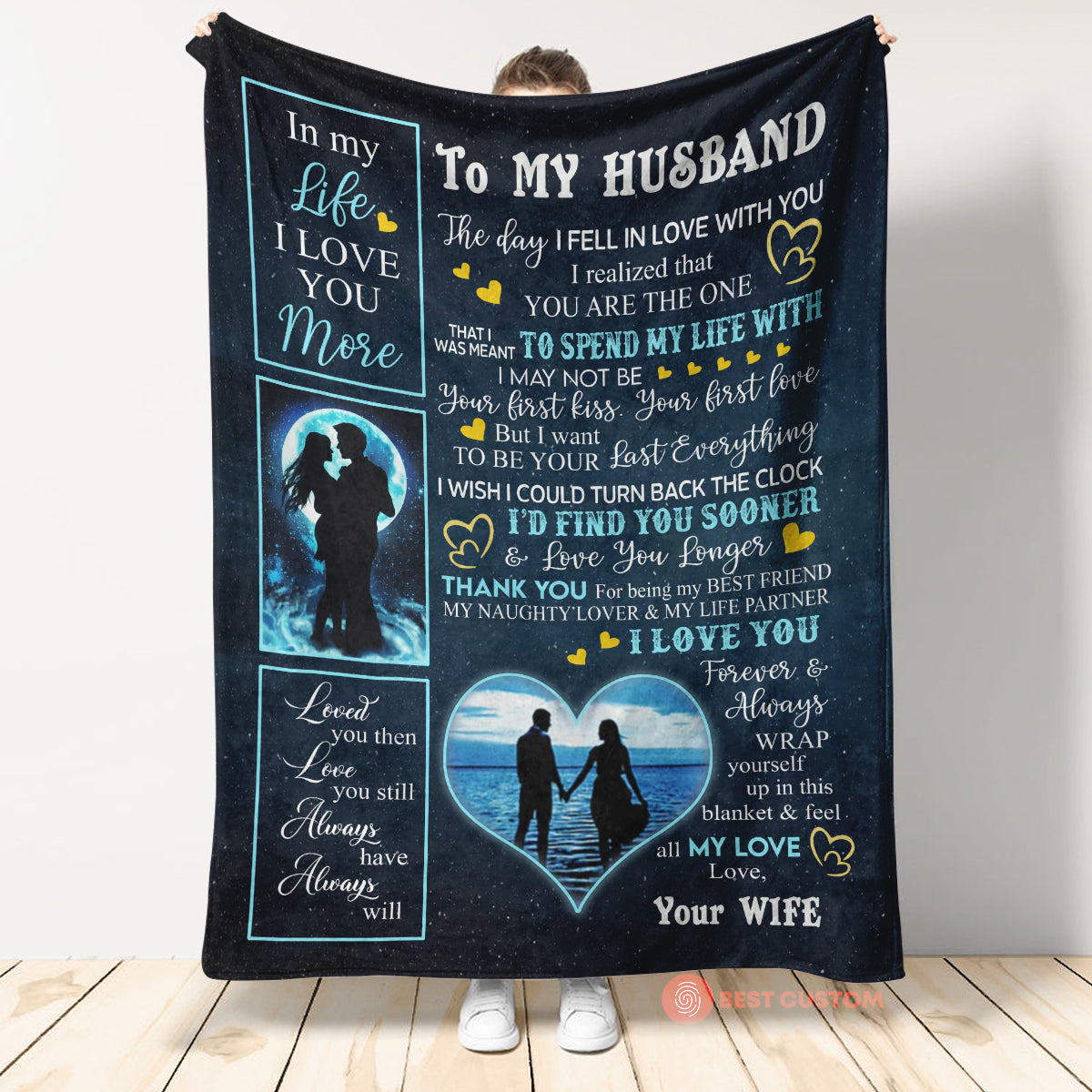 Best Valentine Gift For Husband, I My Life I Love You More Blanket Gift for Husband From Wife Birthday Gift Home Decor Bedding Couch Sofa Soft and Comfy Cozy 1673669631990.jpg