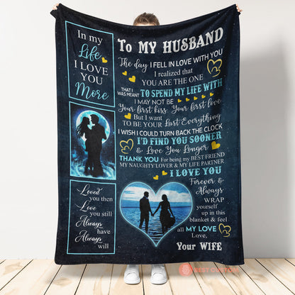 Best Valentine Gift For Husband, I My Life I Love You More Blanket Gift for Husband From Wife Birthday Gift Home Decor Bedding Couch Sofa Soft and Comfy Cozy 1673669631990.jpg