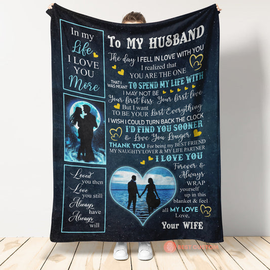 Best Valentine Gift For Husband, I My Life I Love You More Blanket Gift for Husband From Wife Birthday Gift Home Decor Bedding Couch Sofa Soft and Comfy Cozy 1673669631990.jpg