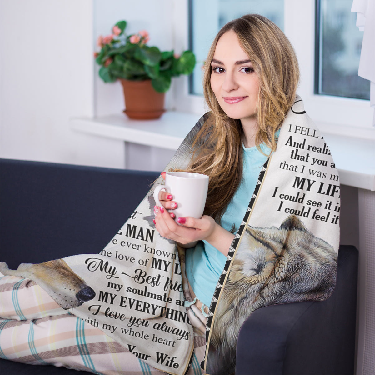 Best Valentine Gift For Husband, Wolf To My Husband I Love You Always With My Whole Heart,fleece Blanket,gift For Husband Home Decor Bedding Couch Sofa Soft And Comfy Cozy 1673670242925.jpg