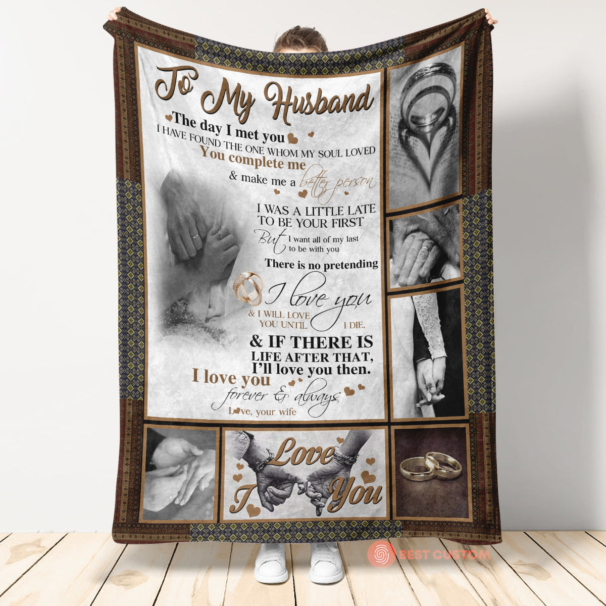 Best Valentine Gift For Husband, To My Husband Hand In Hand You Complete Me Gift From Wife Fleece Blanket - Quilt Blanket 1673671091230.jpg