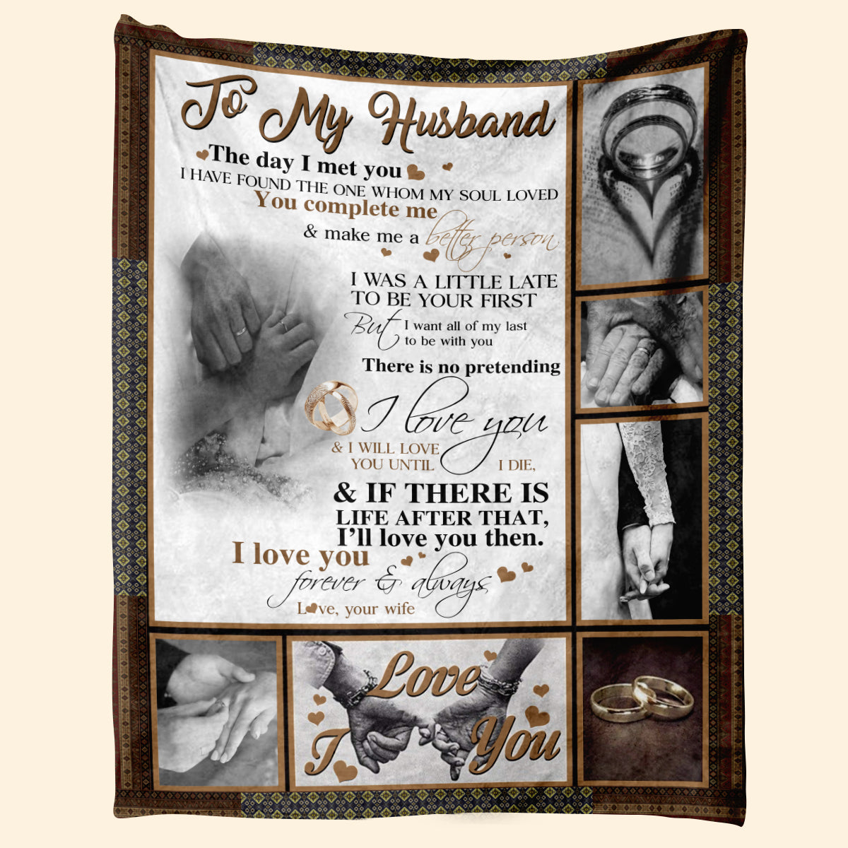 Best Valentine Gift For Husband, To My Husband Hand In Hand You Complete Me Gift From Wife Fleece Blanket - Quilt Blanket 1673671091262.jpg