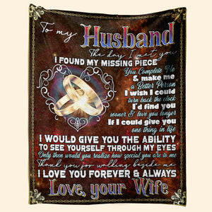 Gift For Husband Blanket The Day I Met You I Found My Missing Piece Ring Couple Home Decor Bedding Couch Sofa Soft And Comfy Cozy 1673671236064.jpg