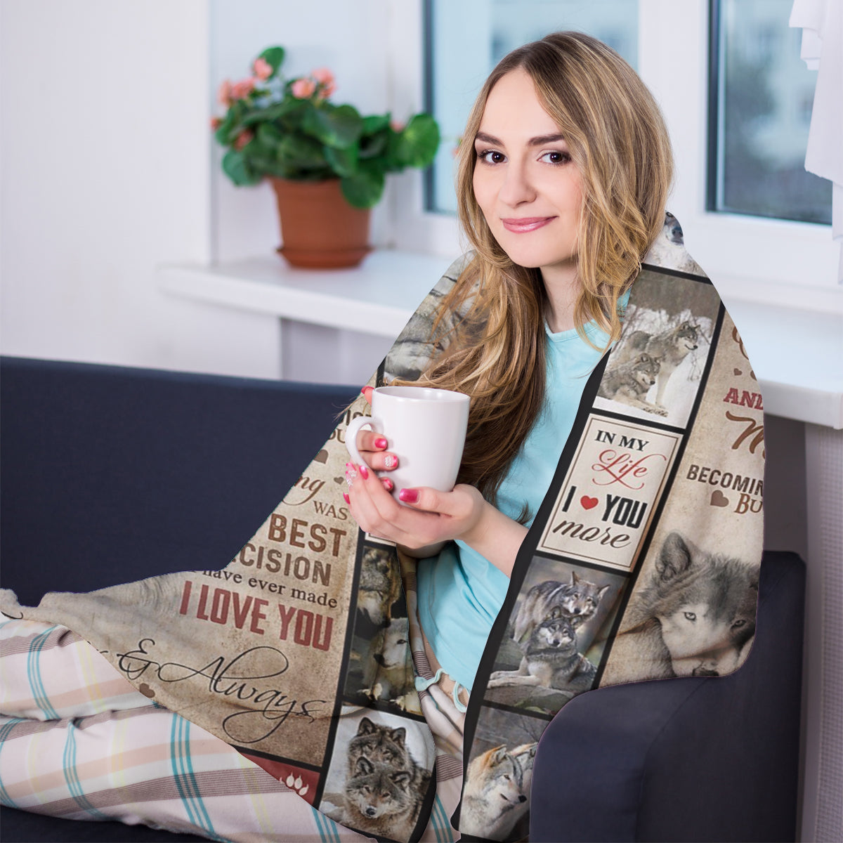 Best Valentine Gift For Husband, Meeting You Was Fate Couple Wolf,soft Blanket, Fleece Blanket,gift For Husband Home Decor Bedding Couch Sofa Soft And Comfy Cozy 1673671328111.jpg