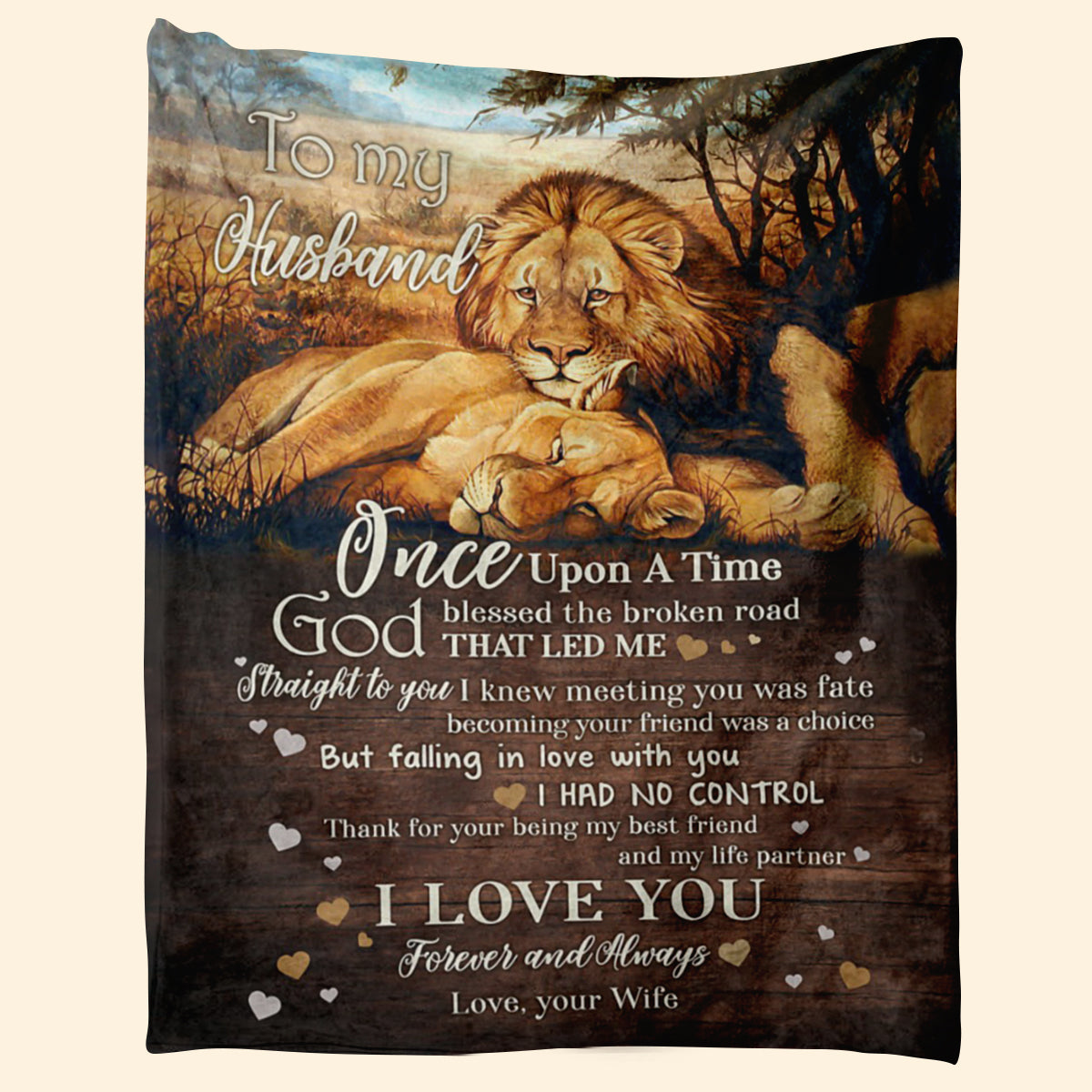 Best Valentine Gift For Husband, To My Husband Thank For Your Being My Best Friend Lions Art Fleece Blanket 1673853976491.jpg