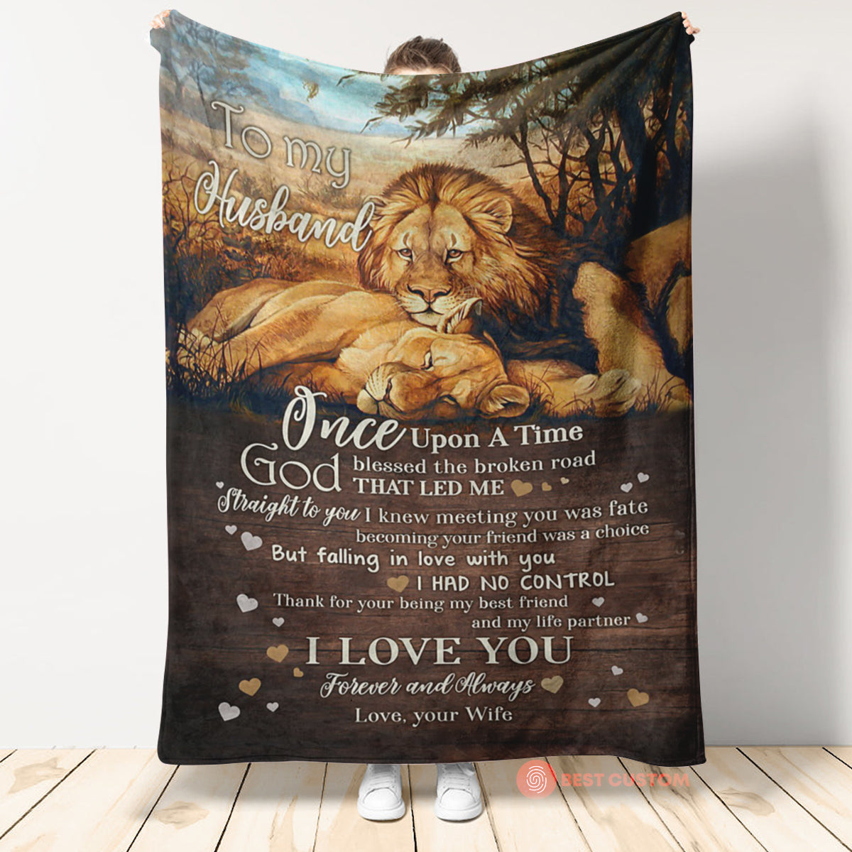 Best Valentine Gift For Husband, To My Husband Thank For Your Being My Best Friend Lions Art Fleece Blanket 1673853976610.jpg