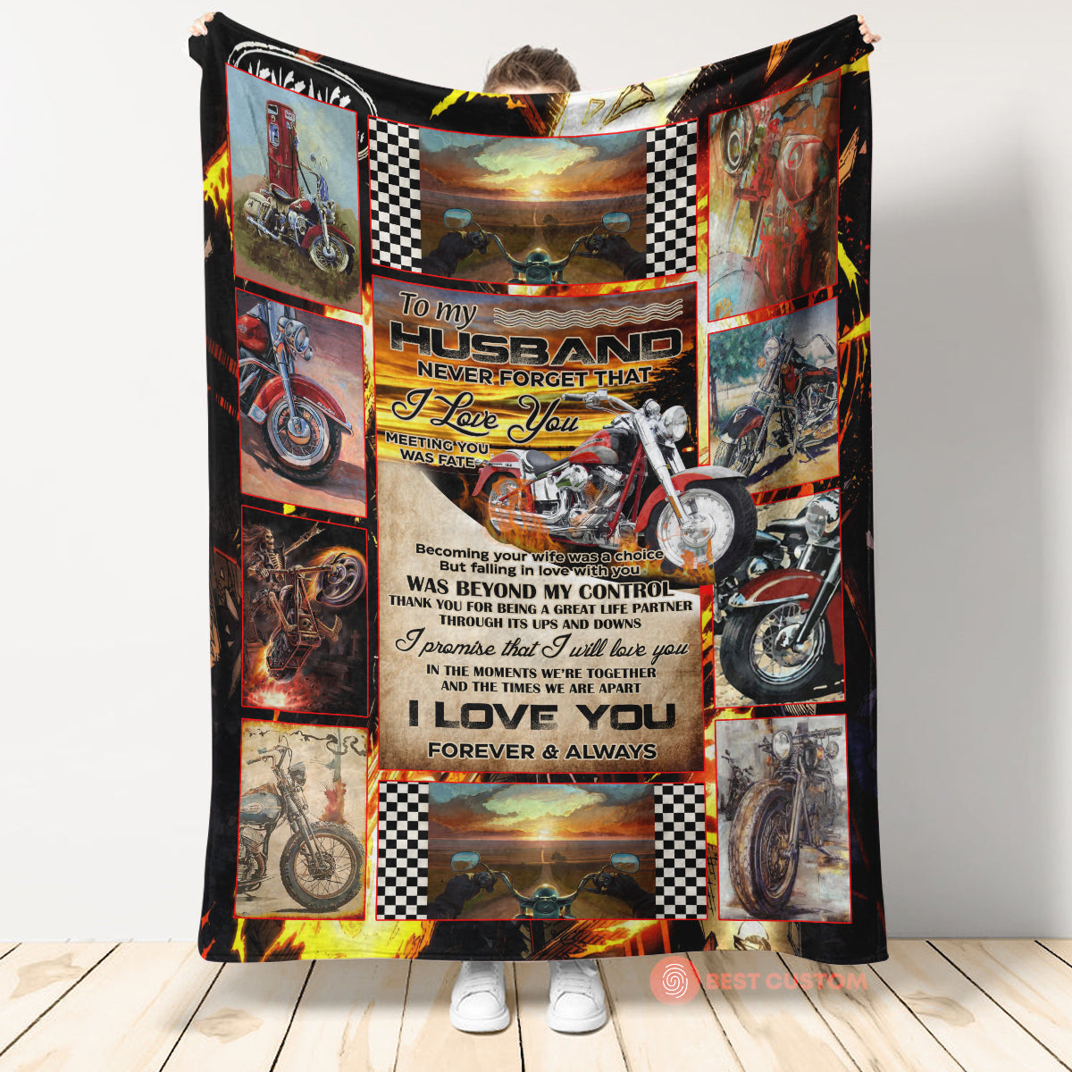 Best Valentine Gift For Husband, My Husband Is The Hottest Biker Blanket Gift For Husband From Wife Gift For Biker Home Decor Bedding Couch Sofa Soft And Comfy Cozy 1673855333849.jpg