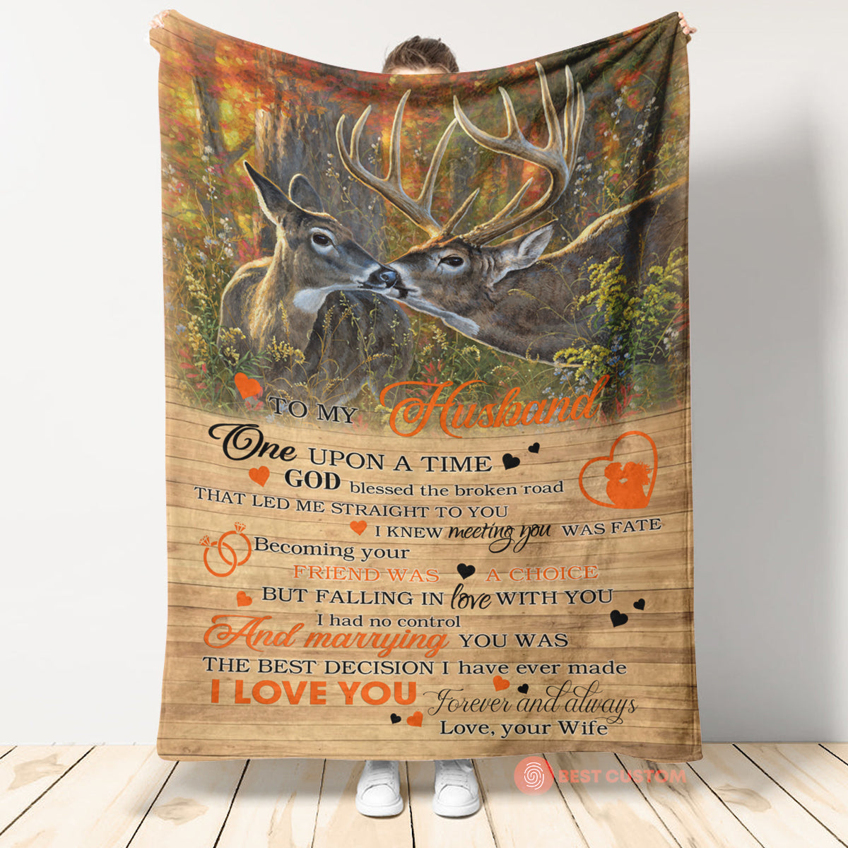 Best Valentine Gift For Husband Blanket, To My Husband I Love You Forever And Always Fleece Blanket 1673861617324.jpg