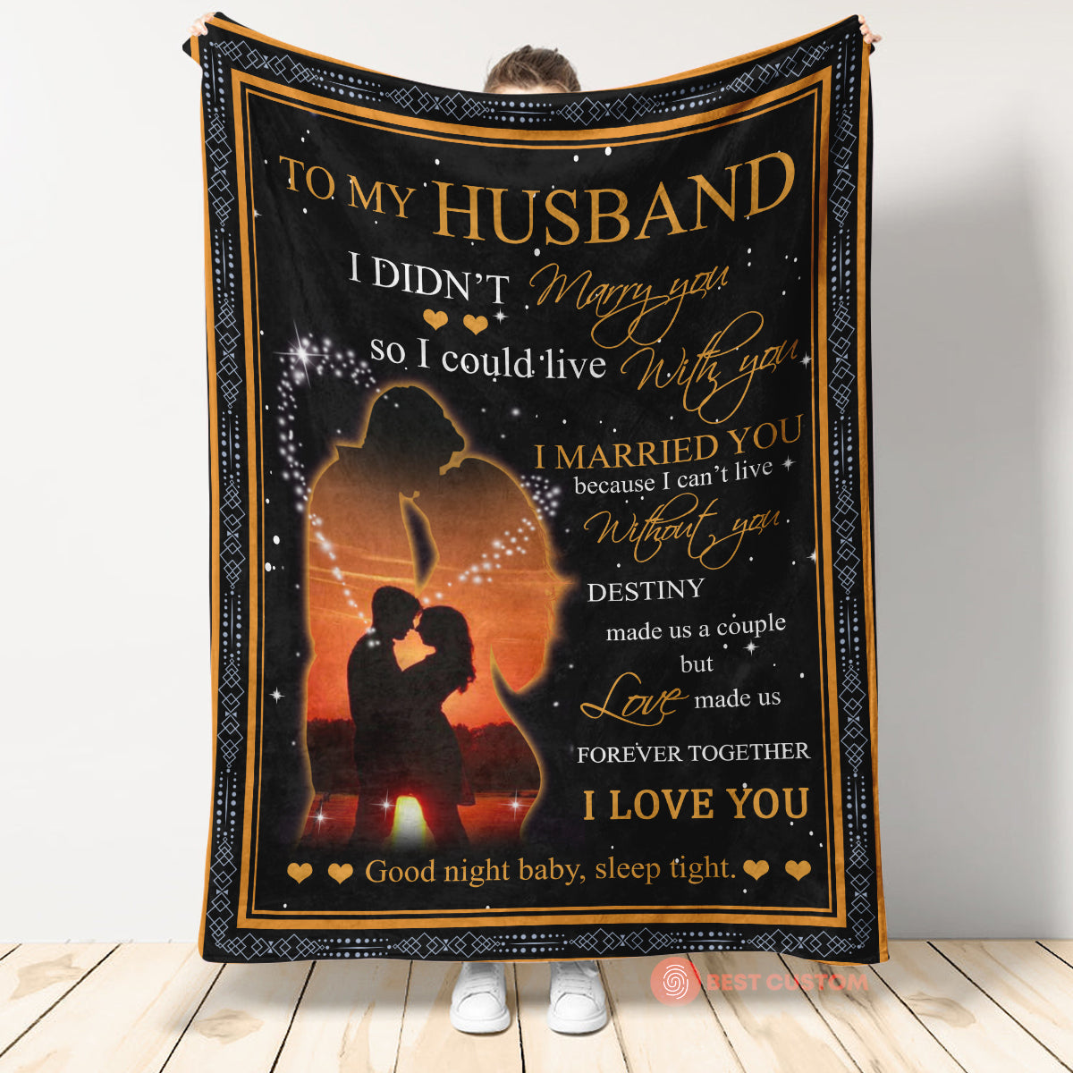 Best Valentine Gift For Husband Blanket, To My Husband I Love You Good Night Baby, Sleep Tight 1673861806013.jpg