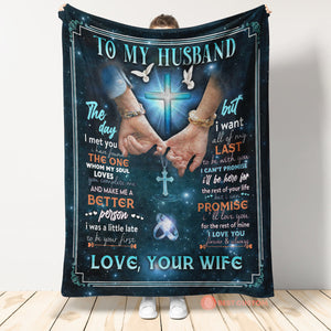 Best Valentine Gift For Husband Blanket, To My Husband I Love You Forever & Always Hand In Hand - Love From Wife 1673862766320.jpg