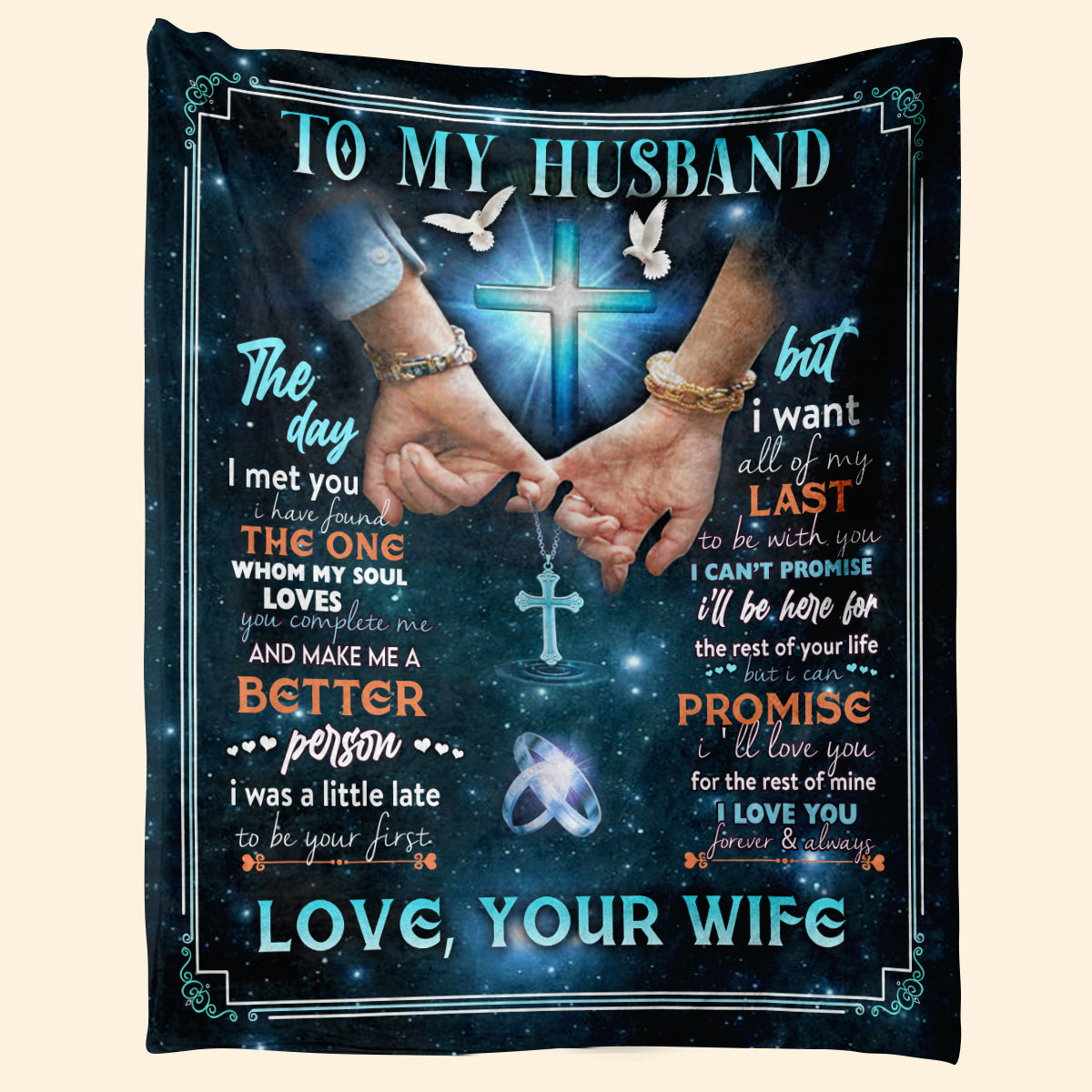 Best Valentine Gift For Husband Blanket, To My Husband I Love You Forever & Always Hand In Hand - Love From Wife 1673862766477.jpg