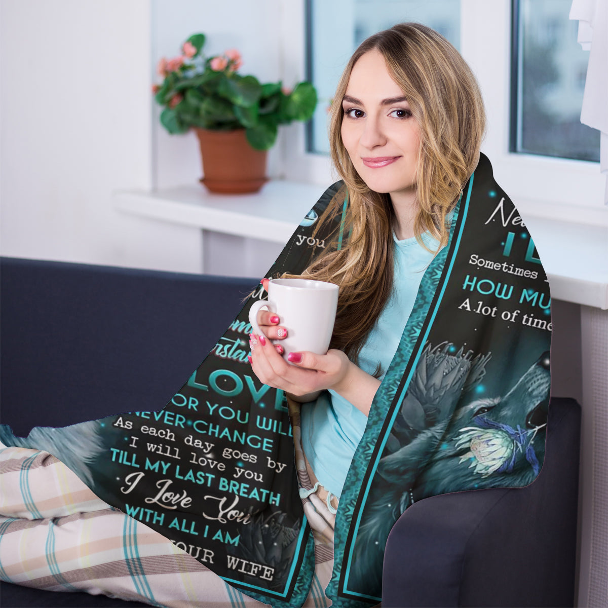 Best Valentine Gift For Husband Blanket, To my Husband Wolf From Wife 1673862909514.jpg