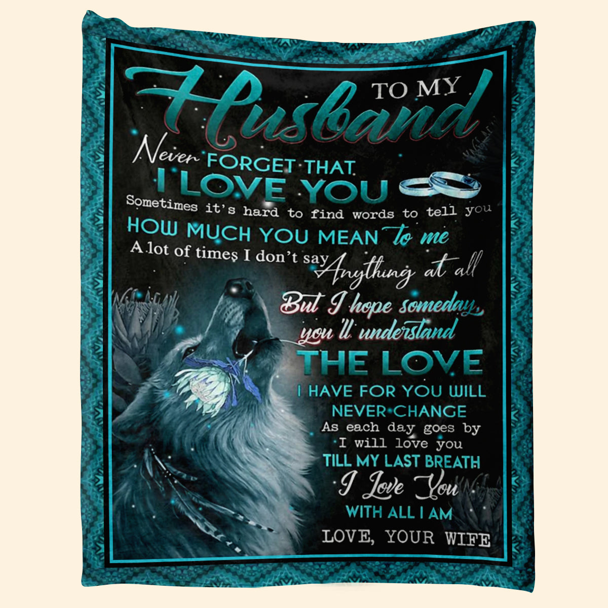 Best Valentine Gift For Husband Blanket, To my Husband Wolf From Wife 1673862909561.jpg