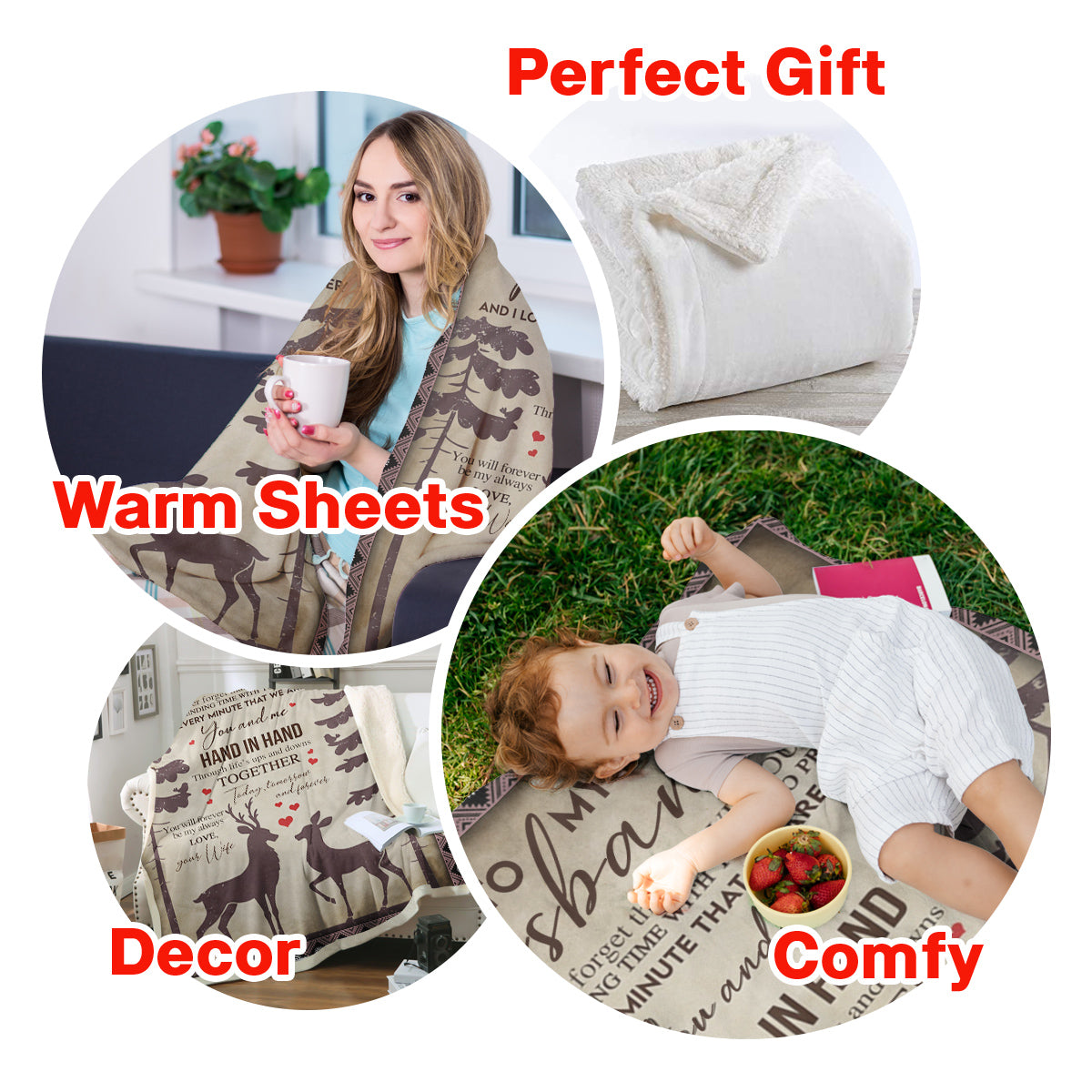Best Valentine Gift For Husband Blanket Never Forget That I Love You Deer Couple Hand In Hand From Wife Home Decor Bedding Couch Sofa Soft And Comfy Cozy 1673922483557.jpg
