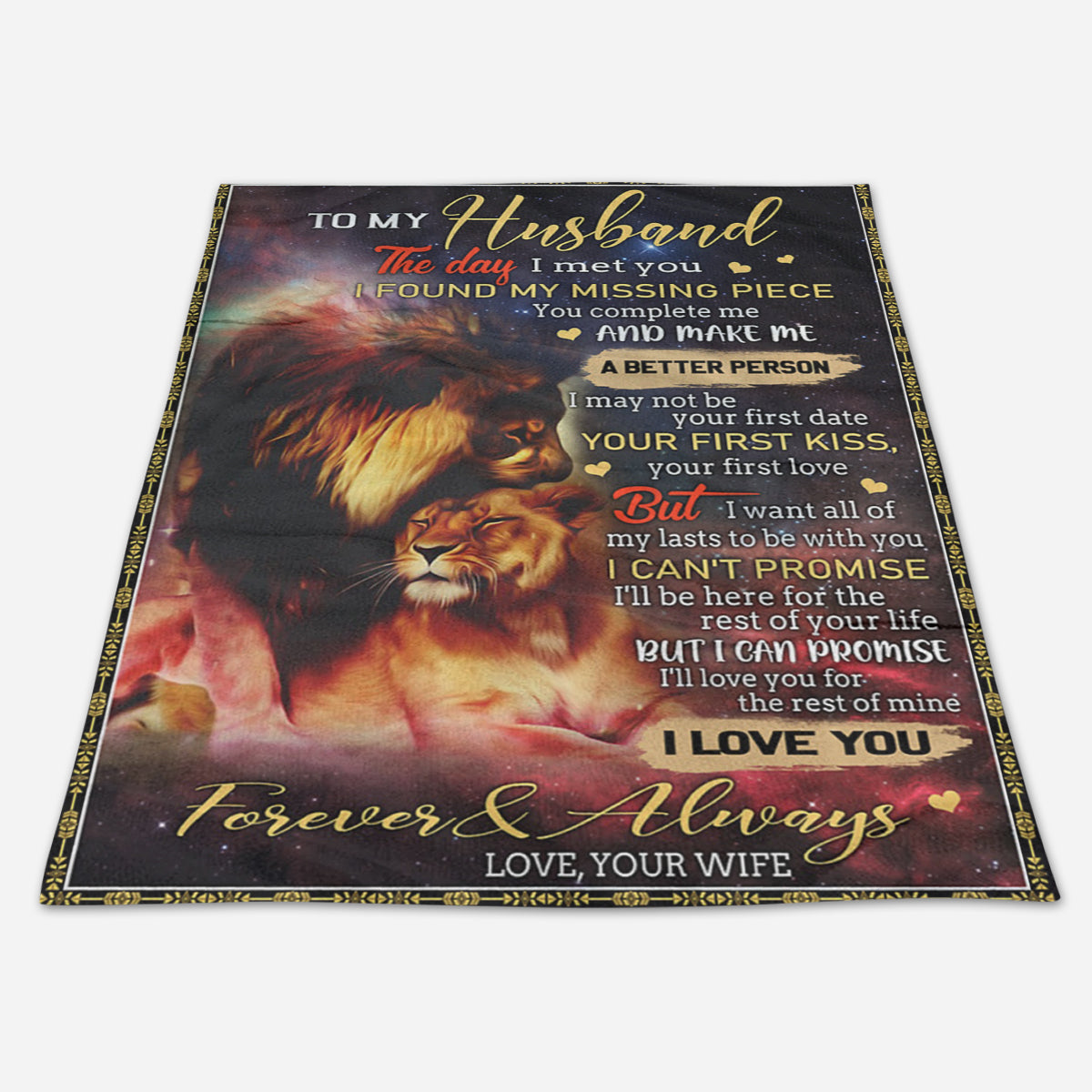 Best Valentine Gift For Husband Blanket The Day I Met You Lion, I Love You From Wife Home Decor Bedding Couch Sofa Soft And Comfy Cozy 1673938563023.jpg