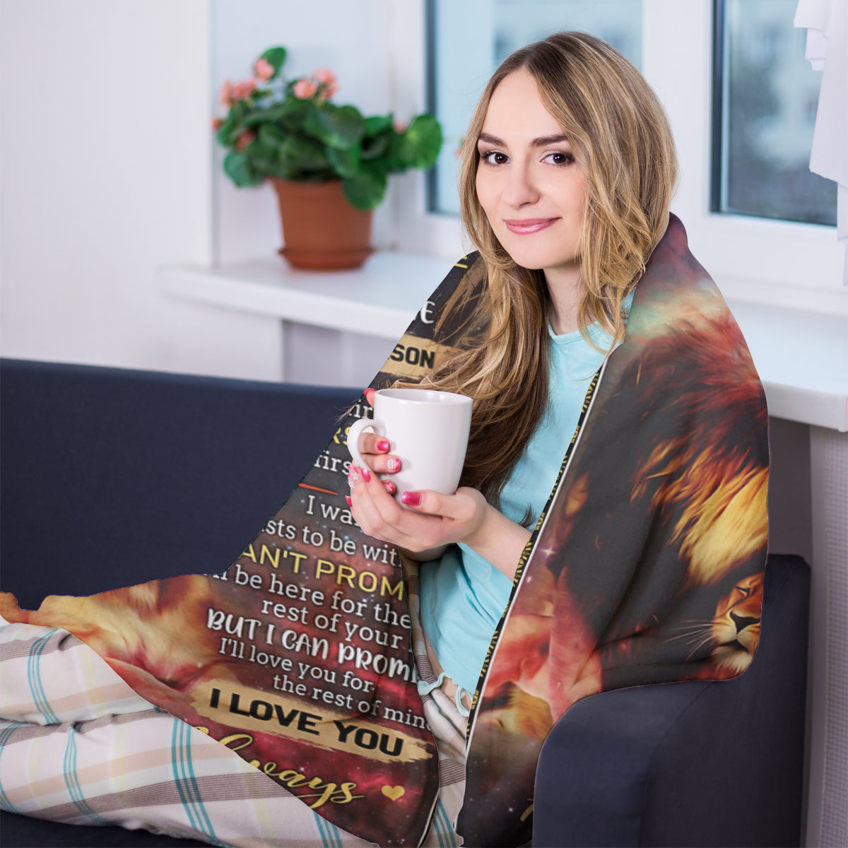 Best Valentine Gift For Husband Blanket The Day I Met You Lion, I Love You From Wife Home Decor Bedding Couch Sofa Soft And Comfy Cozy 1673938563203.jpg