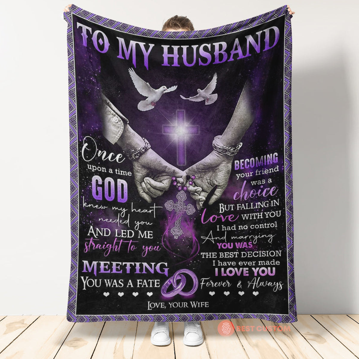 Best Valentine Gift For Husband, I Love You The Most Purple Blanket Gift For Husband From Wife Birthday Gift Home Decor Bedding Couch Sofa Soft And Comfy Cozy 1673943296490.jpg