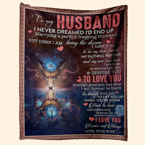 Best Valentine Gift For Husband, Marrying A Perfect Freaking Husband Fleece Blanket Gift For Husband, For Valentine's Day Home Decor Bedding Couch Sofa Soft And Comfy Cozy 1673943825093.jpg