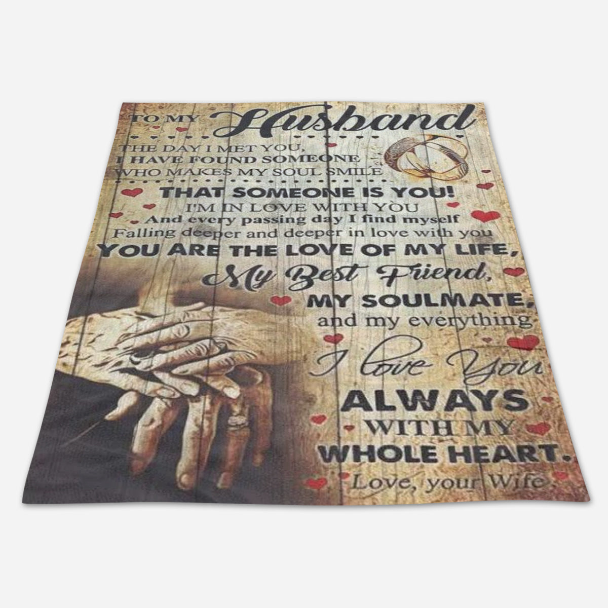 Best Valentine Gift For Husband, I Love You Always With My Whole Heart Fall In Love Fleece Blanket Gift For Husband From Wife Home Decor Bedding Couch Sofa Soft And Comfy Cozy 1673944900287.jpg