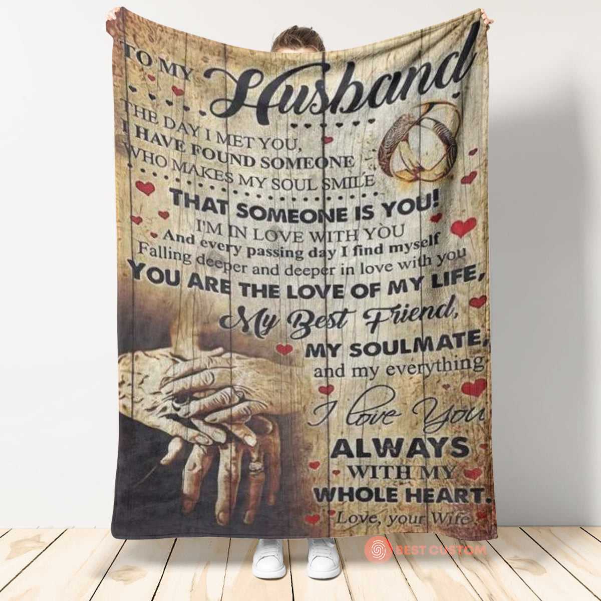 Best Valentine Gift For Husband, I Love You Always With My Whole Heart Fall In Love Fleece Blanket Gift For Husband From Wife Home Decor Bedding Couch Sofa Soft And Comfy Cozy 1673944900583.jpg