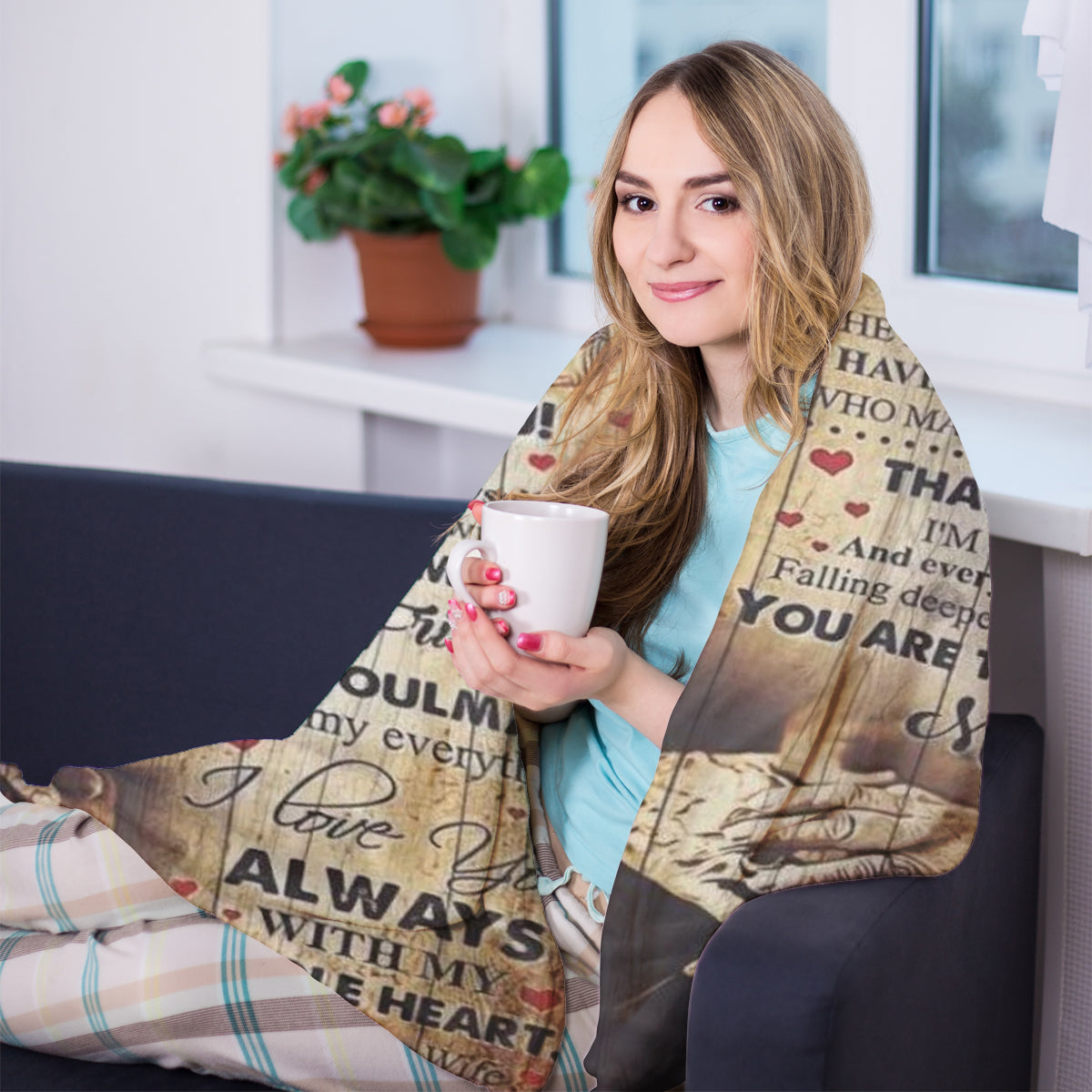 Best Valentine Gift For Husband, I Love You Always With My Whole Heart Fall In Love Fleece Blanket Gift For Husband From Wife Home Decor Bedding Couch Sofa Soft And Comfy Cozy 1673944901335.jpg