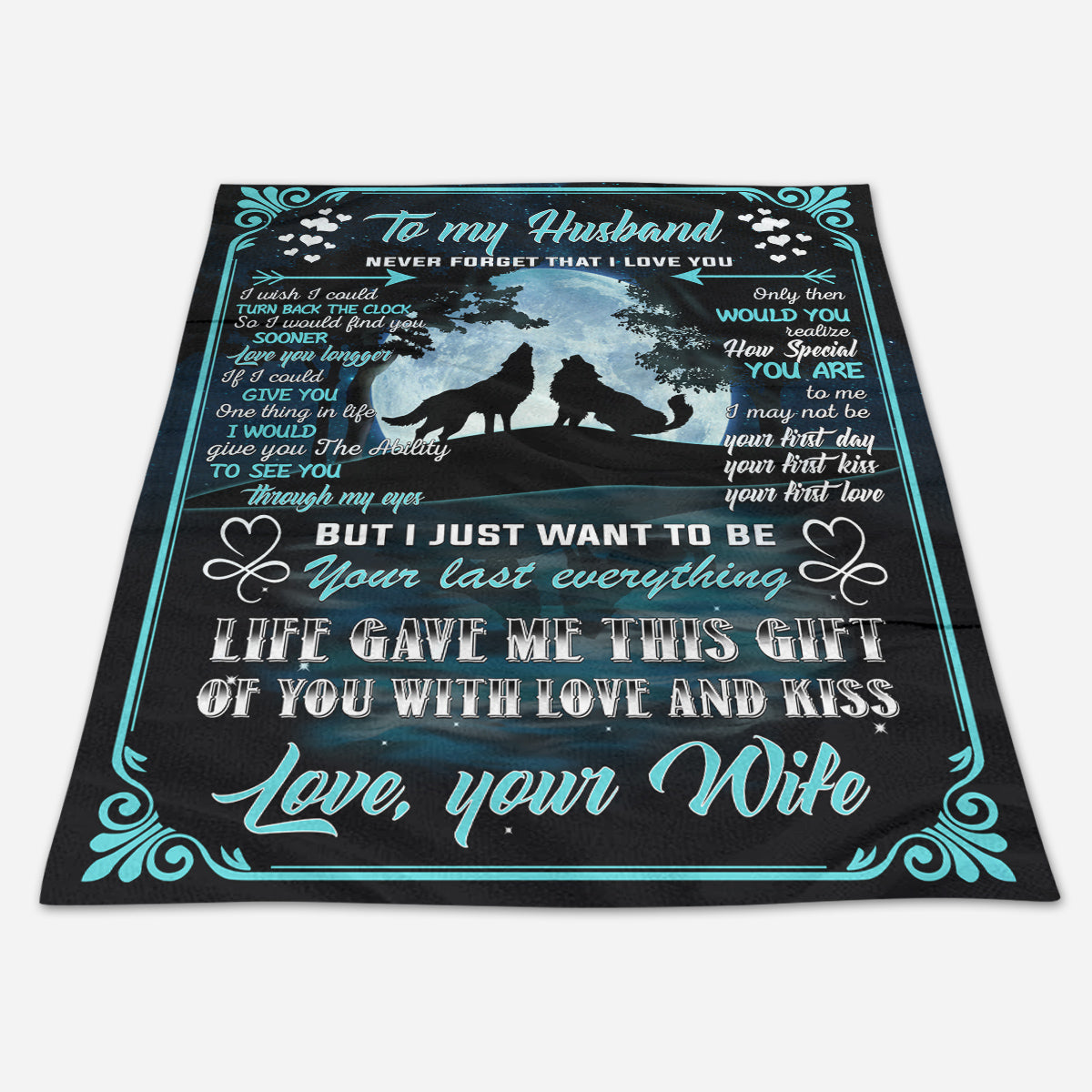 Best Valentine Gift For Husband, Never Forget That I Love You Wolves Silhouette Premium Fleece Blanket Gift For Husband From Wife Home Decor Bedding Couch Sofa Soft And Comfy Cozy 1673945104244.jpg