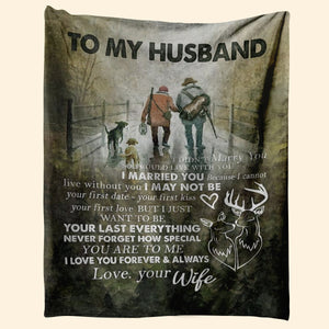 Best Valentine Gift For Husband, I Love You Forever And Always Love Your Wife Deer Hunting Blanket, Gift For Husband Deer Hunting Couple Gift Home Decor Bedding Couch Sofa Soft And Comfy Cozy 1674025995657.jpg