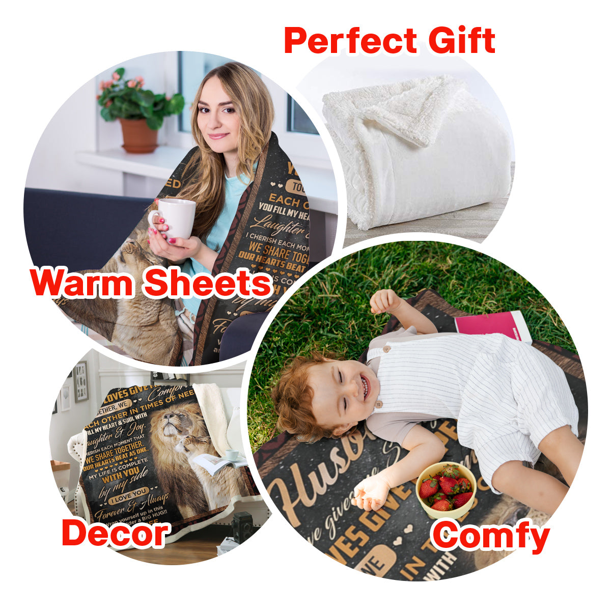 Best Valentine Gift For Husband - Lion Fleece Blanket Your Love Gives Me Strength Gift For Husband For Wife Couple Birthday Gift Valentine's Day Gift Bedding Couch Sofa Soft And Comfy Cozy 1674026197649.jpg