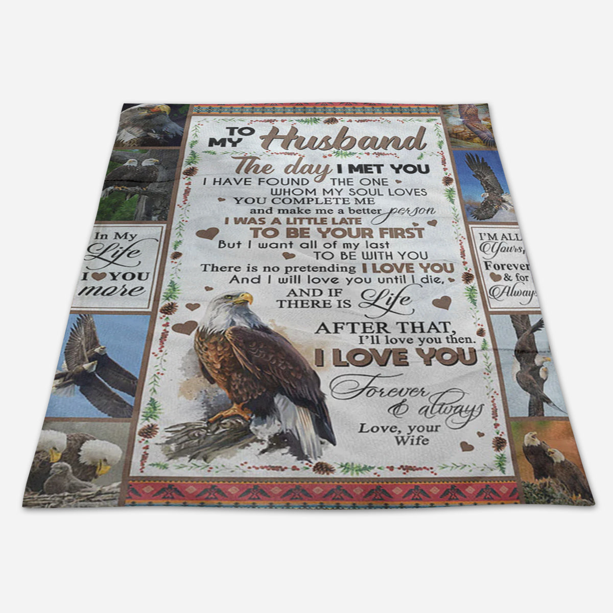 My Husband Eagle Couple You Complete Me Gift From Wife Fleece Blanket - Quilt Blanket 1674028153519.jpg