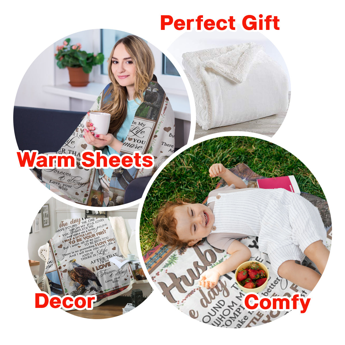 My Husband Eagle Couple You Complete Me Gift From Wife Fleece Blanket - Quilt Blanket 1674028155164.jpg