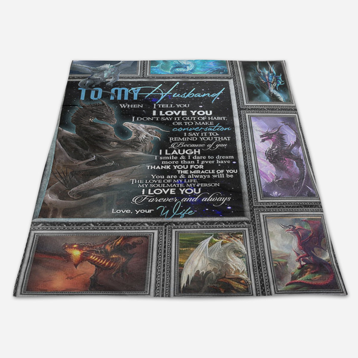 My Husband Dragon Couple The Miracle Of You Gift From Wife Fleece Blanket - Quilt Blanket 1674028344012.jpg
