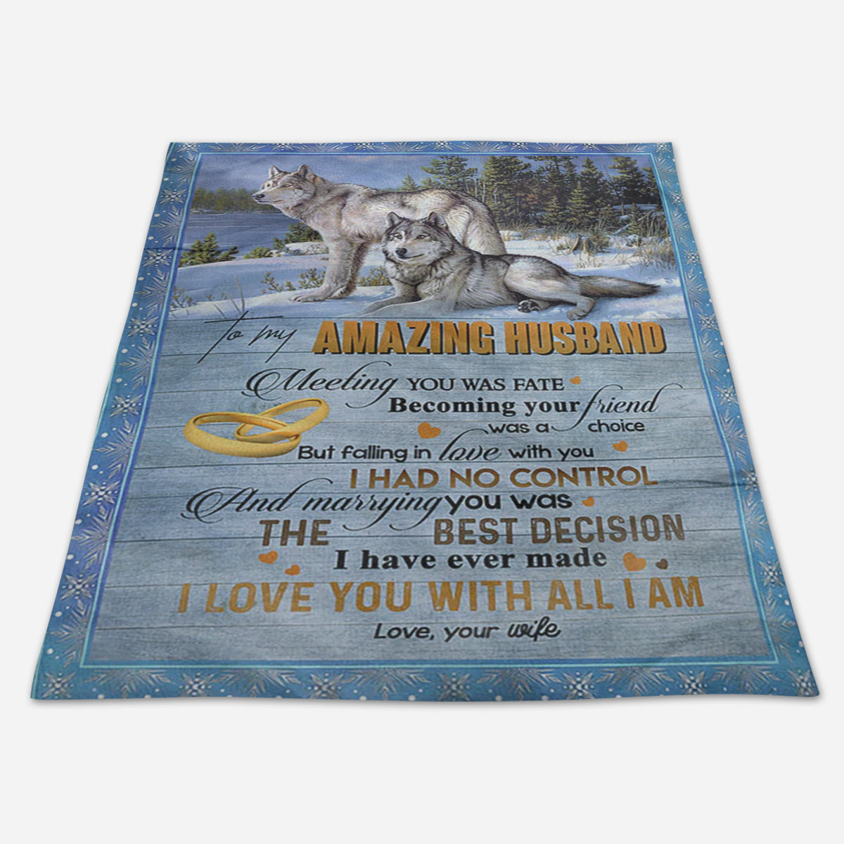 My Husband Wolf Couple Fate Choice Best Decision Gift From Wife Fleece Blanket - Quilt Blanket 1674028507470.jpg