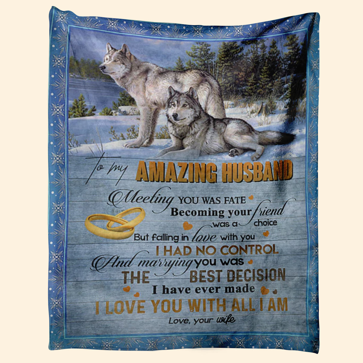 My Husband Wolf Couple Fate Choice Best Decision Gift From Wife Fleece Blanket - Quilt Blanket 1674028508518.jpg