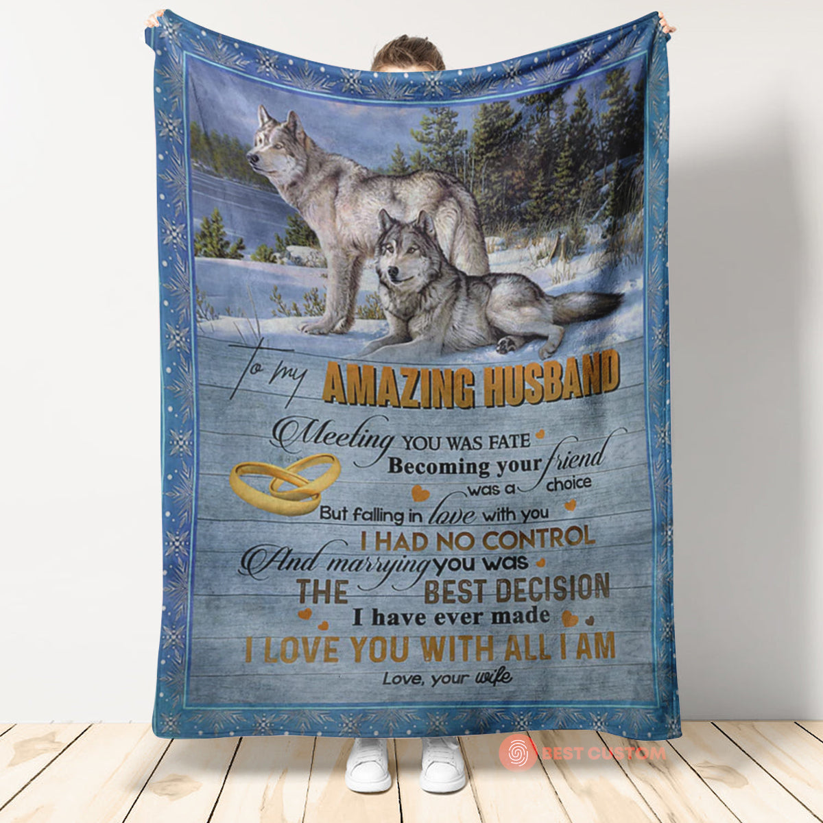 My Husband Wolf Couple Fate Choice Best Decision Gift From Wife Fleece Blanket - Quilt Blanket 1674028508596.jpg