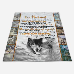 Wife To Husband Spend My Life Wolf Fleece Blanket - Quilt Blanket 1674120510717.jpg