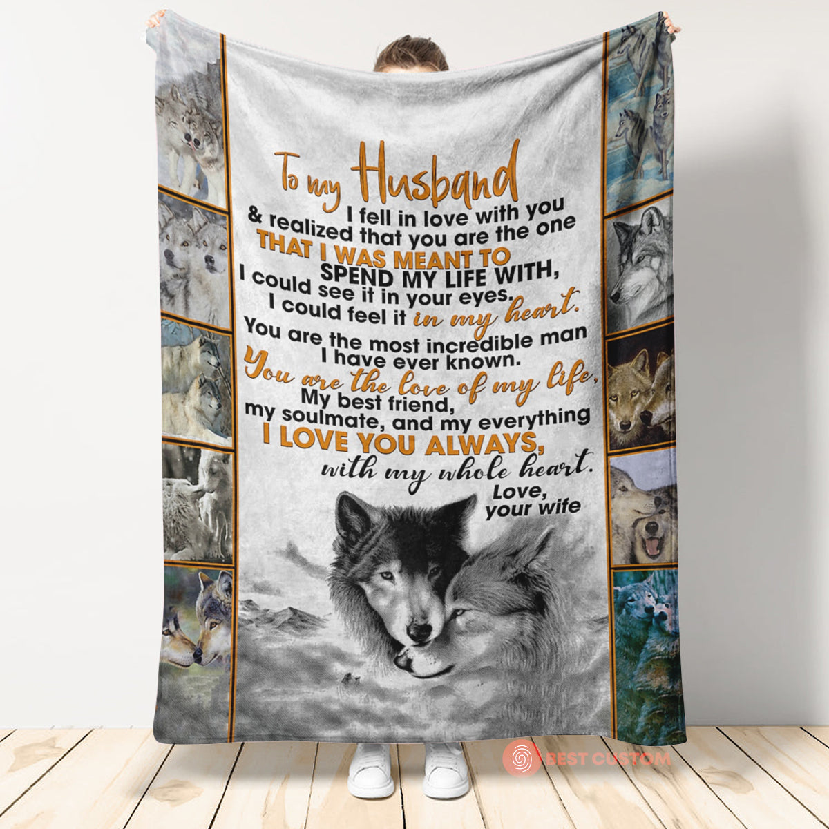 Wife To Husband Spend My Life Wolf Fleece Blanket - Quilt Blanket 1674120511475.jpg
