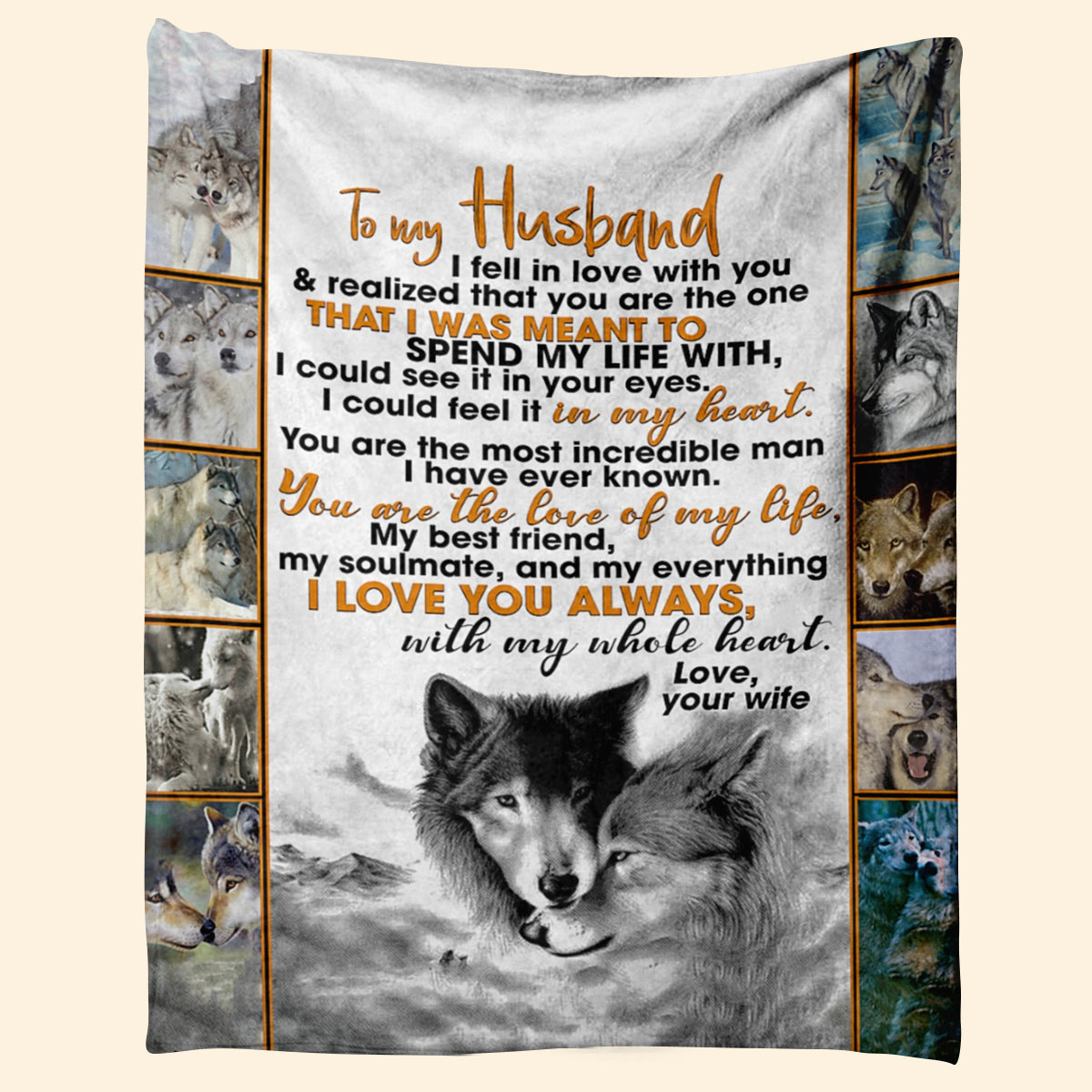Wife To Husband Spend My Life Wolf Fleece Blanket - Quilt Blanket 1674120511477.jpg