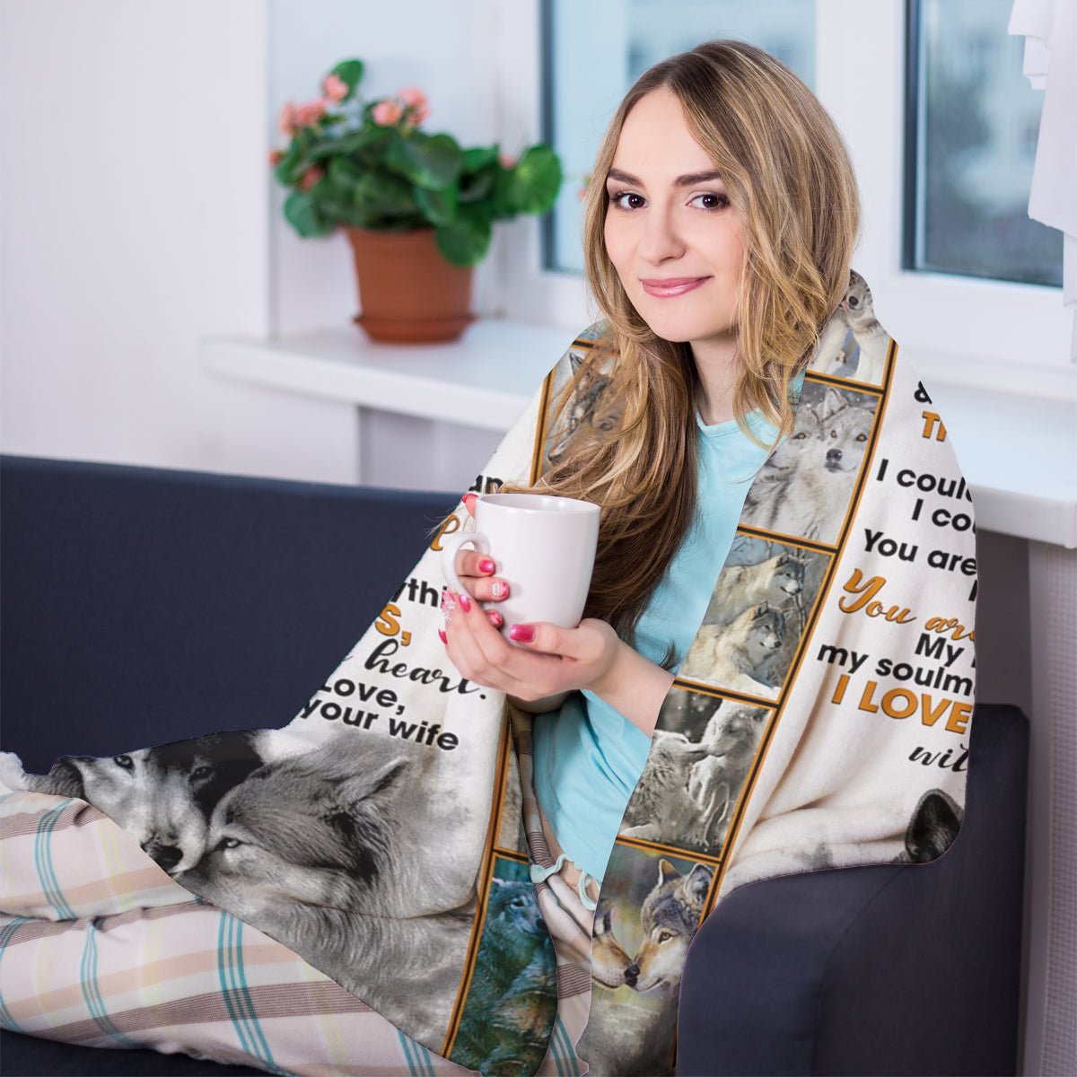Wife To Husband Spend My Life Wolf Fleece Blanket - Quilt Blanket 1674120511863.jpg