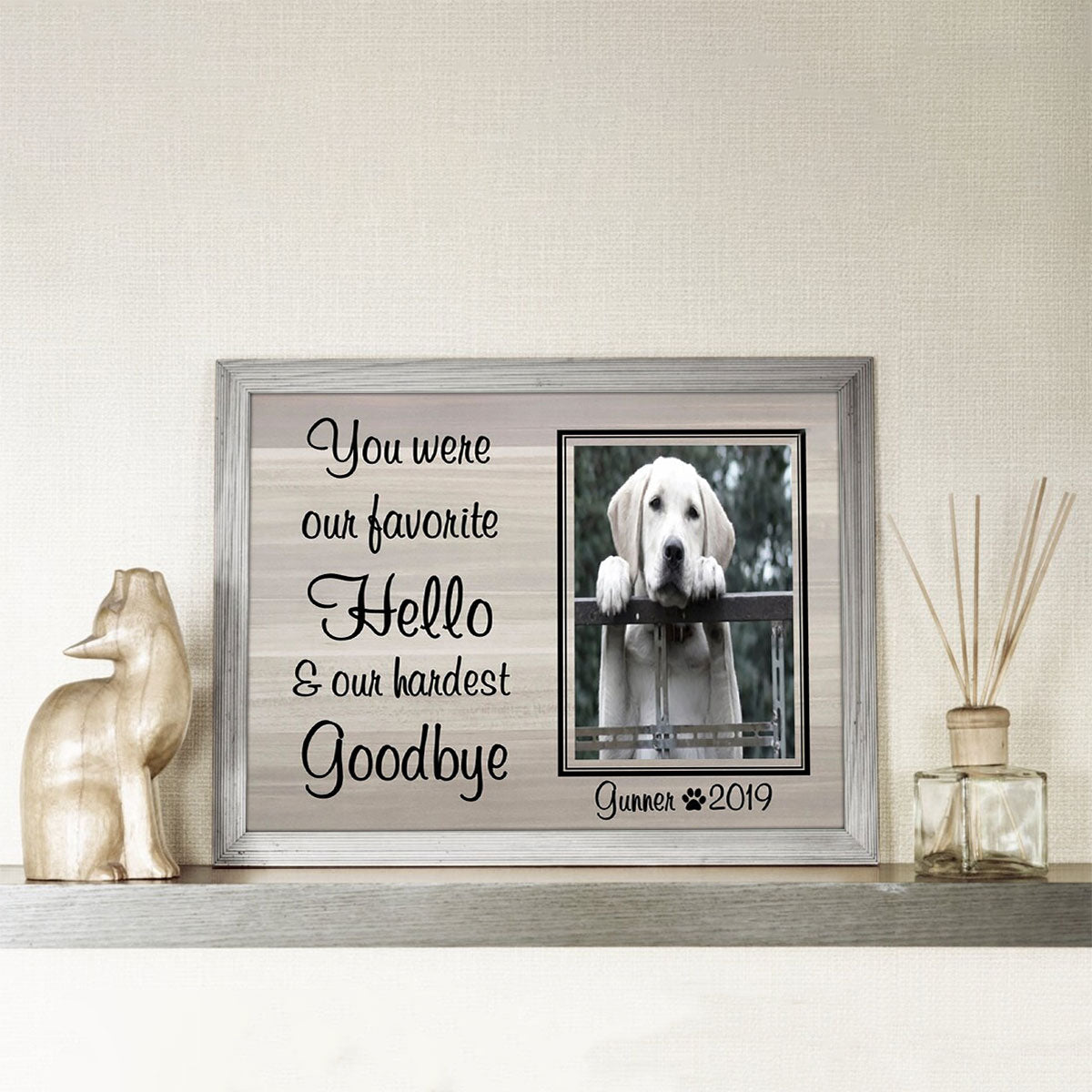 Dead Dog Photo Frame - You Were Our Favorite Hello - Memorial Gift For Dog Loss 1678872234798.jpg