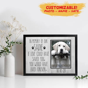 Deceased Dog Picture Frame - If Love Could Have Saved You - Dog Memorial Gifts For Men 1678872241068.jpg