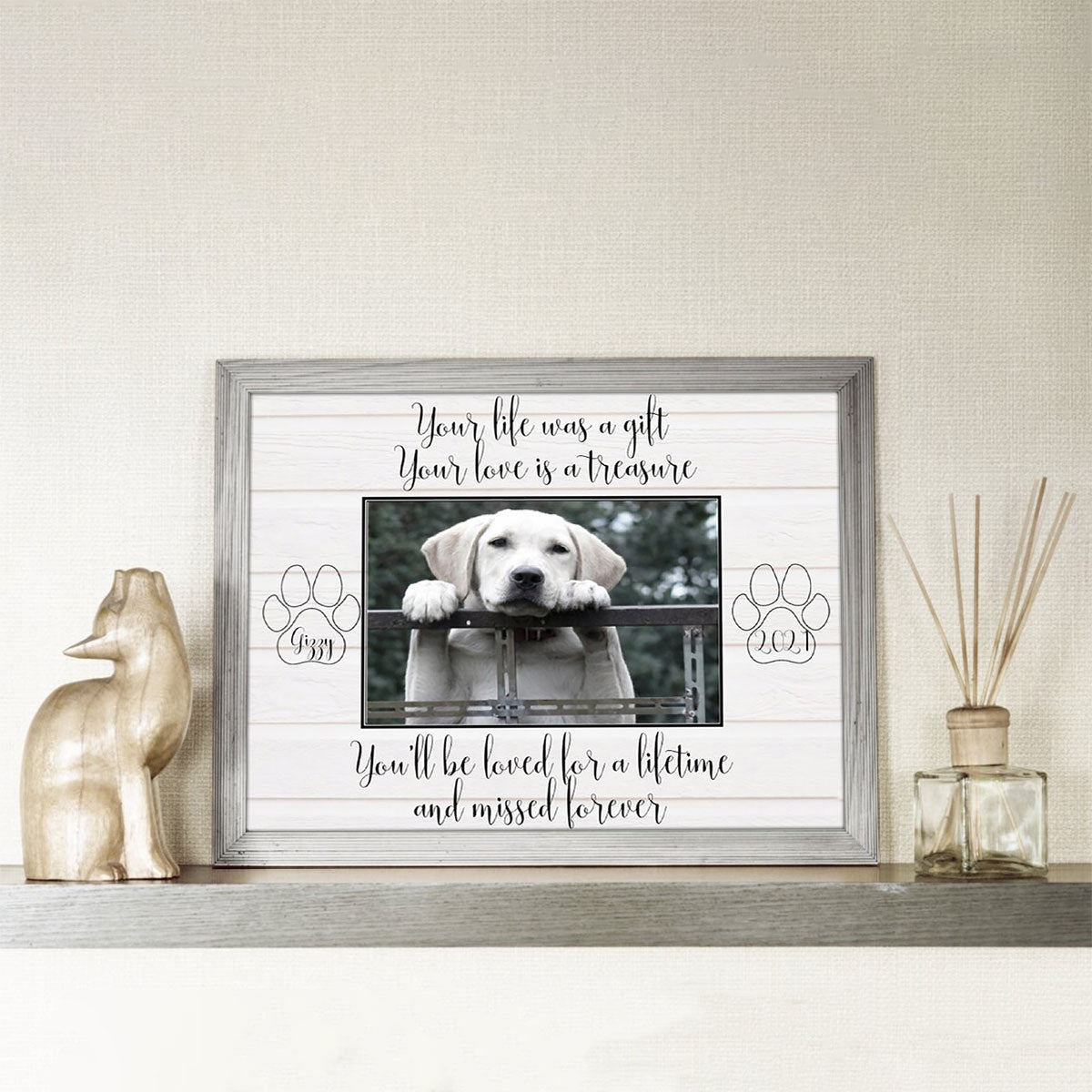 Dog In Heaven Picture Frame - Your Life Were A Gift - Puppy Memorial Gift 1678872244527.jpg