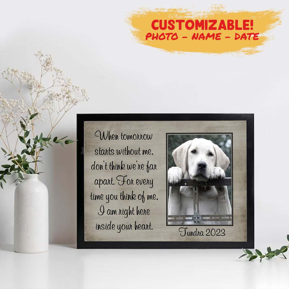 Dog Memorial Collage Frame - I Am Right Here Inside Your Heart - In Memory Dog Gifts 1678872251615.jpg