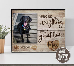 Loss Of Pet Gift | Pet Frame Memorial | Thanks For Everything Pet Frame | Personalized Pet Memorial Frame - Great Gift For Loss Of Pet 1678874527864.jpg