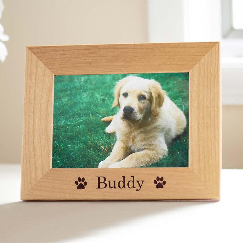 Personalized Dog Picture Frame By Lifetime Creations: Engraved Paw Print, Personalized Pet Picture Frame, Pet Memorial Frame, Ships Fast 1678874592708.jpg