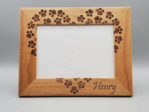 Wooden Picture Frame For A Pet Lover, Paw Prints, Heart 1678874620651.jpg
