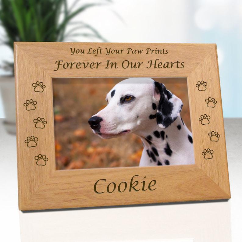 Dog Memorial Frame Personalized With Name - Choice Of In My Heart Or In Our Hearts - Free Gift Box & Sympathy Card 1678874714597.jpg