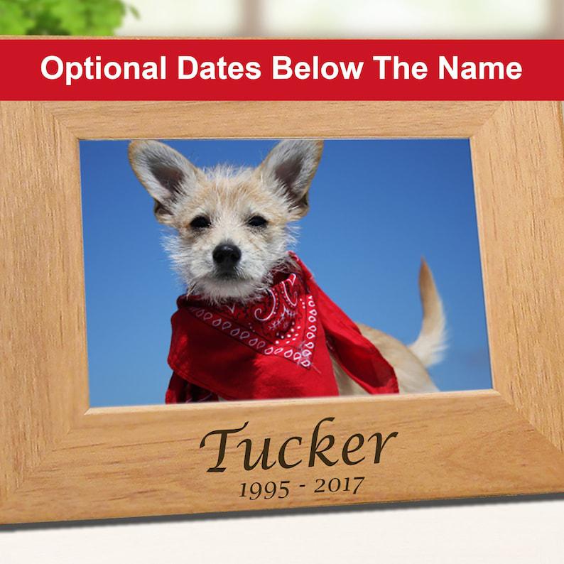 Dog Memorial Frame Personalized With Name - Choice Of In My Heart Or In Our Hearts - Free Gift Box & Sympathy Card 1678874717199.jpg