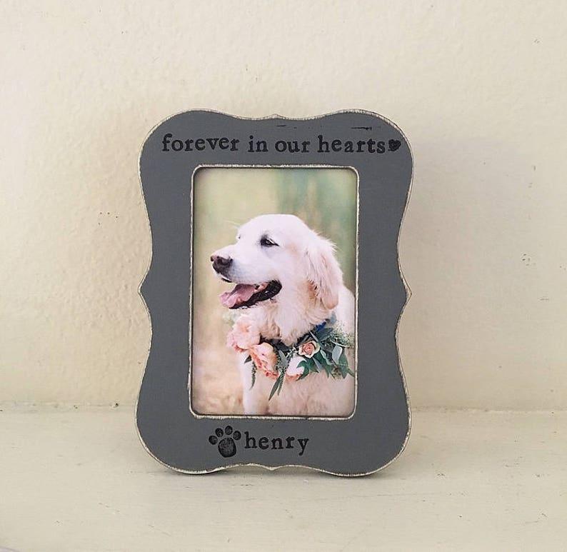 Picture Frame For A Dog That Died - Forever In Our Hearts - Personalised Dog Memorial Gifts 1678955828542.jpg