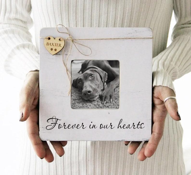 Picture Frame Dog Memorial - Forever In Our Hearts - Pet Memorial Ideas Dog 1678955829945.jpg